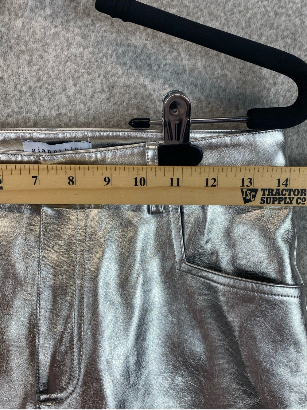 Gianni Bini Tatania Metallic Silver Pants Sz 26 Mod Retro Disco Punk - Picture 4 of 11
